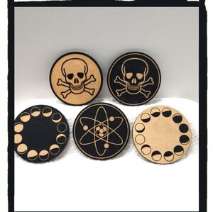 ☠️ Twisted Spiral ☠️ Wooden Drink Coasters - 5 Piece Set